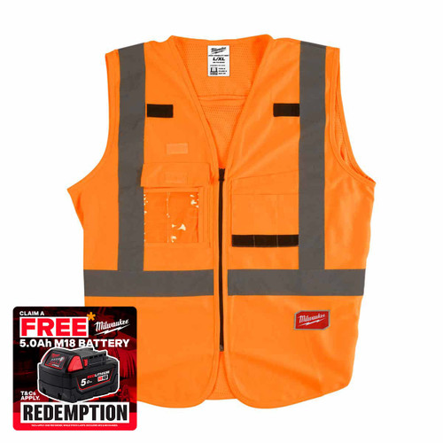 Milwaukee 4932471893 Hi-Visibility Vest Orange (Size L / XL)