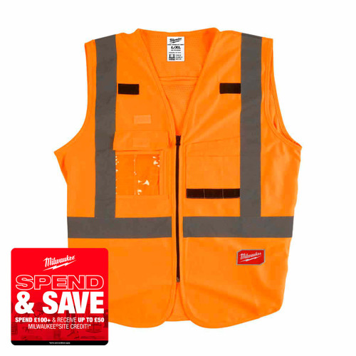 Milwaukee 4932471893 Hi-Visibility Vest Orange (Size L / XL)