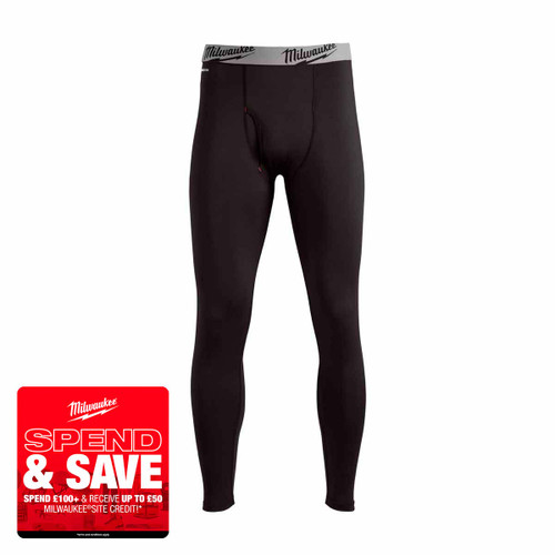 Milwaukee 4932498290 WORKSKIN™ Cold Weather Base Layer Pants, Black (Size M)