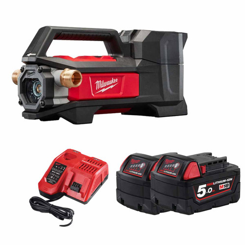 Milwaukee M18BTP-502 M18 Compact Transfer Pump with 2x 5.0Ah Batteries & Milwaukee Fast Charger