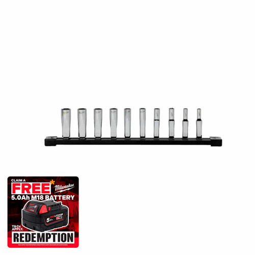 Milwaukee 4932501801 1/4" Drive Deep Metric Socket Set (10 Pieces)