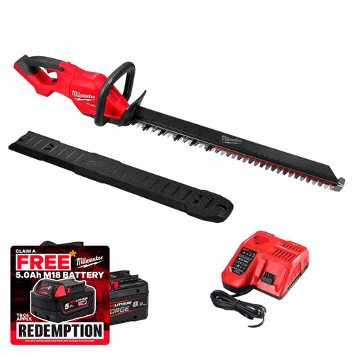 Milwaukee M18FHET60G2-802 FUEL™ 18V 60cm Gen 2 Hedge Trimmer with 2x 8.0Ah Batteries & Charger