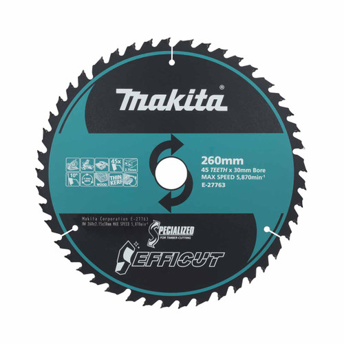 Makita E-27763 Efficut TCT Circular Saw Blade 260mm x 30mm x 45T