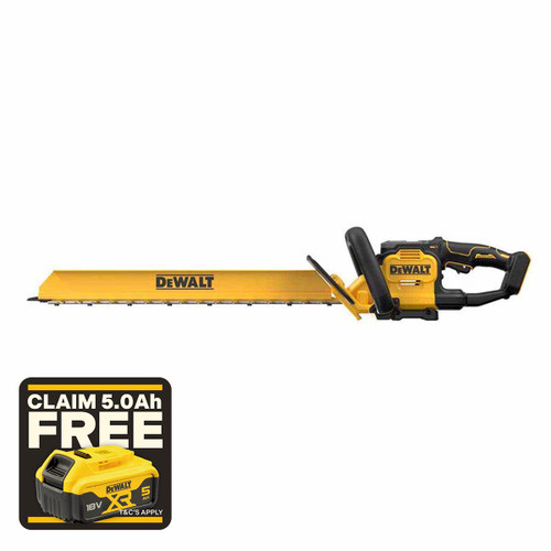 DeWalt DCMHT567P1 18V XR 60cm Brushless Cordless Hedge Trimmer with 1x 5.0Ah Battery and Charger