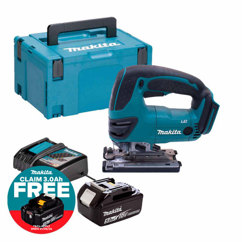 Makita DJV180Z LXT 18V Cordless Jigsaw with 1x 5.0Ah Battery, Charger and Makpac Carry Case