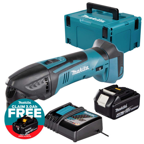 Makita DTM50Z 18V LXT Cordless Multi Tool with 1x 4.0Ah Battery, Charger and Makpac Carry Case