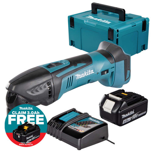 Makita DTM50Z 18V LXT Cordless Multi Tool with 1x 4.0Ah Battery, Charger and Makpac Carry Case