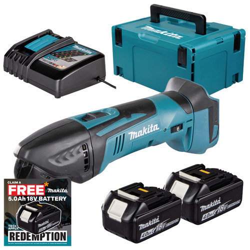 Makita DTM50Z 18V LXT Cordless Multi Tool with 2x 4.0Ah Batteries, Charger and Makpac Carry Case