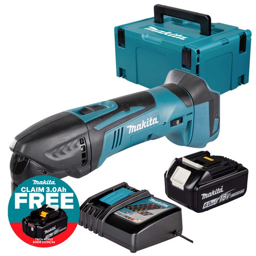 Makita DTM50Z 18V LXT Cordless Multi Tool with 1x 6.0Ah Battery, Charger and Makpac Carry Case