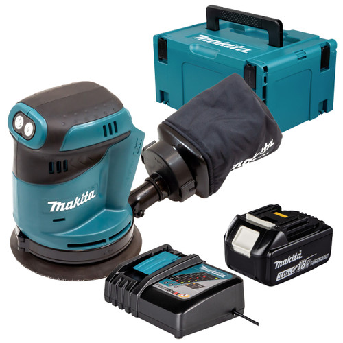 Makita DBO180Z 18V LXT 125mm Random Orbit Sander with 1x 3.0Ah Battery, Charger and Makpac Carry Case