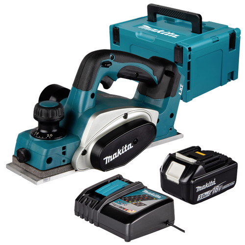 Makita DKP180Z LXT 18V Cordless 82mm Planer with 1x 3.0Ah Battery, Charger and Makpac Carry Case