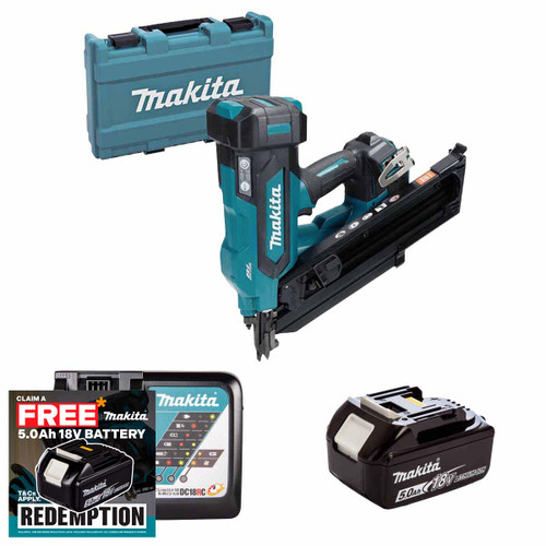 Makita DBN900ZK 18V Framing Nailer LXT with 1x 5.0Ah Battery, Charger and Makpac Carry Case