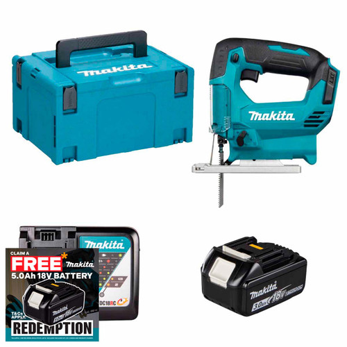 Makita DJV186Z LXT 18V Cordless Jigsaw with 1x 3.0Ah Battery, Charger and Makpac Carry Case