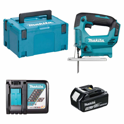 Makita DJV186Z LXT 18V Cordless Jigsaw with 1x 4.0Ah Battery, Charger and Makpac Carry Case