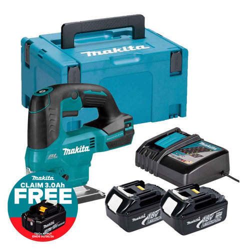 Makita DJV184Z LXT 18V Jigsaw with 2x 3.0Ah Battery, Charger & Makpac Carry Case