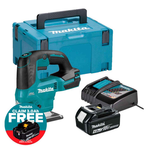 Makita DJV184Z LXT 18V Jigsaw with 1x 4.0Ah Batteries, Charger & Makpac Carry Case