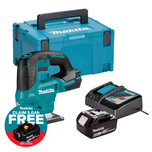Makita DJV184Z LXT 18V Jigsaw with 1x 5.0Ah Battery, Charger & Makpac Carry Case