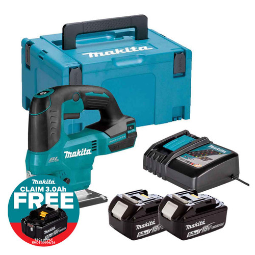 Makita DJV184Z LXT 18V Jigsaw with 2x 5.0Ah Batteries, Charger & Makpac Carry Case