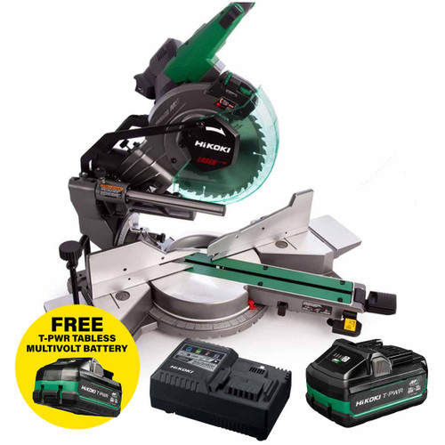 HiKOKI C3610DRA 36V 254mm MultiVolt Mitre Saw with 1x 4.0Ah Tabless Battery and Charger
