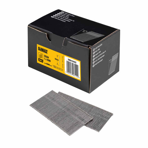 DeWalt DNBA1644SZ 44mm 16ga Stainless Angled Finish Nails (Pack of 2500)