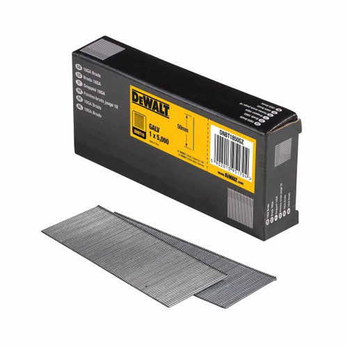 DeWalt DNBT1850GZ 50mm 18ga Galvanized Brad Nails (Pack of 5000)