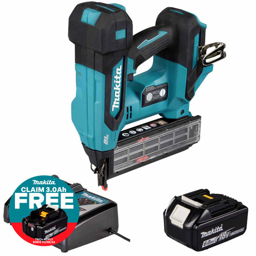Makita DBN501ZJ 18V LXT Brad Nailer with 1x 6.0Ah Battery and Charger