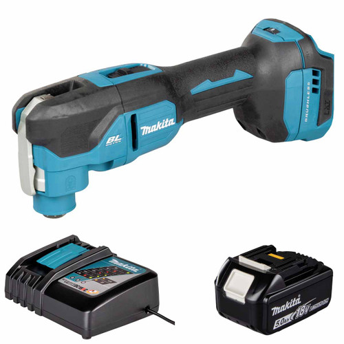 Makita DTM53Z LXT 18V Cordless Brushless Slim Grip Multi Tool with 1x 5.0Ah Battery, Charger and Makpac 3 Case