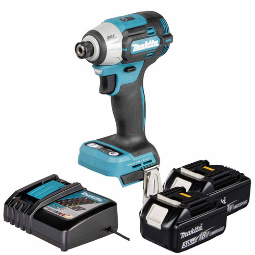 Makita DTD201Z 18V LXT Impact Driver with 2x 3.0Ah Batteries, Charger and Makpac 3 Case
