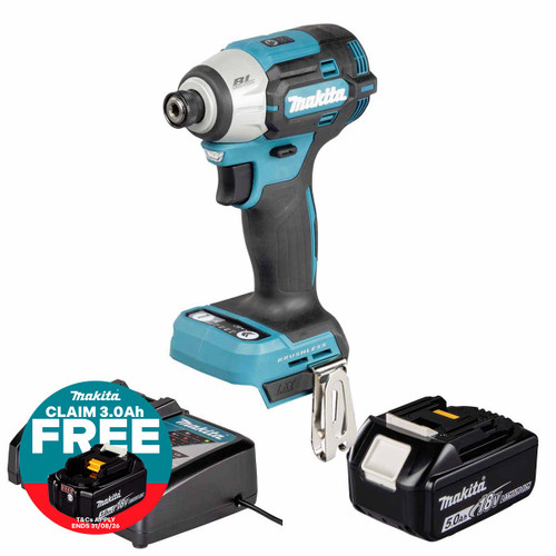 Makita DTD201Z 18V LXT Impact Driver with 1x 5.0Ah Battery, Charger and Makpac 3 Case