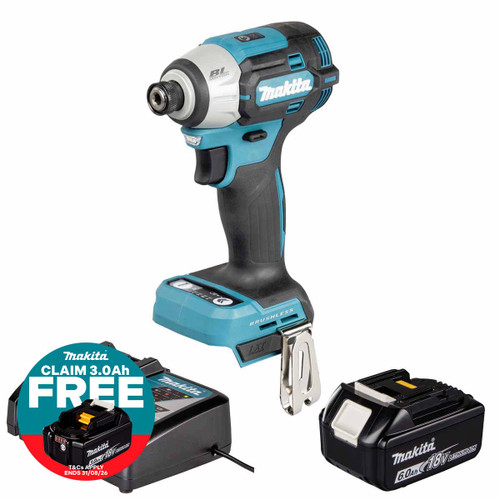 Makita DTD201Z 18V LXT Impact Driver with 1x 6.0Ah Battery, Charger and Makpac 3 Case