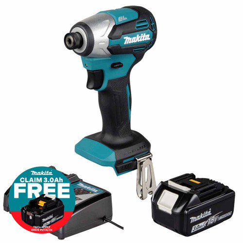 Makita DTD158Z 18V LXT Impact Driver with 1x 3.0Ah Battery, Charger and Makpac 3 Case
