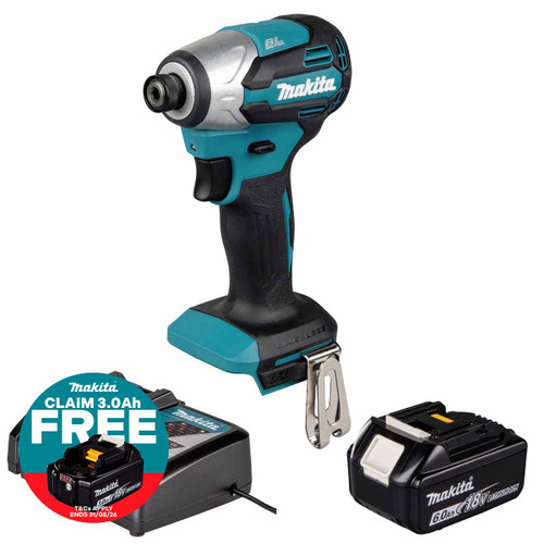 Makita DTD158Z 18V LXT Impact Driver with 1x 6.0Ah Battery, Charger and Makpac 3 Case