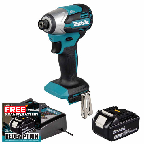 Makita DTD158Z 18V LXT Impact Driver with 1x 6.0Ah Battery, Charger and Makpac 3 Case