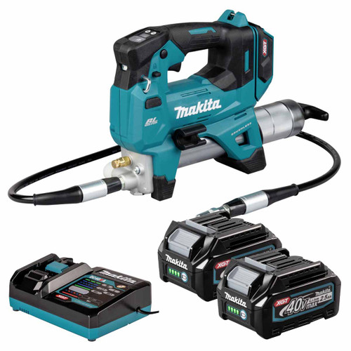 Makita GP001GZ 40V XGT Grease Gun Kit with 2x 2.5Ah Batteries and Charger