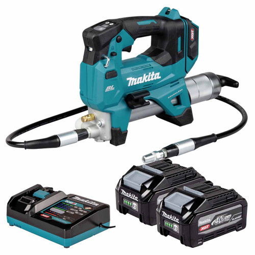 Makita GP001GZ 40V Max XGT Grease Gun Kit with 2x 4.0Ah Batteries and Charger