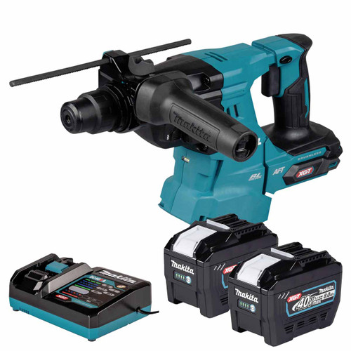 Makita HR011GZ03 40V Max XGT SDS-Plus Rotary Hammer with 2x 5.0Ah Batteries and Charger