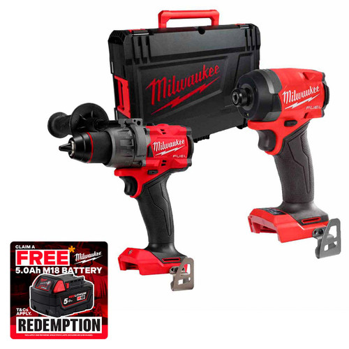 Milwaukee M18 FUEL 18V Combi Drill & Impact Driver Twin Pack with HD Box (Body Only)