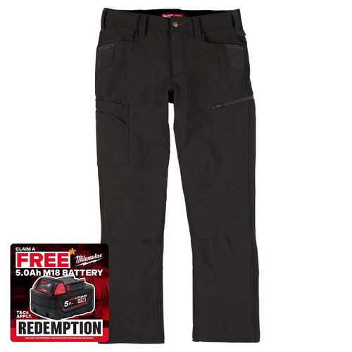 Milwaukee 4932502064 FREEFLEX Strech Work Trousers, Black (Size 32)