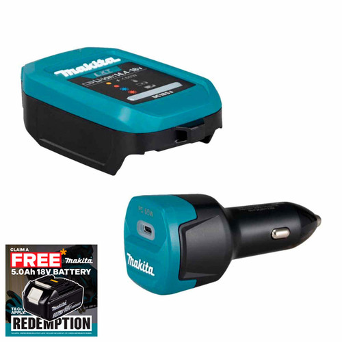 Makita 1916H8-8 LXT Power Source Kit with DC18SJ Charger and ADP14 Car Cigarette Lighter Adapter