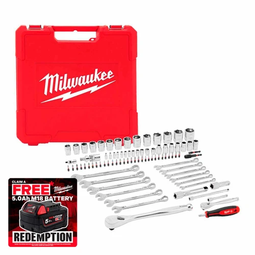 Milwaukee 4932501844 1/4" & 1/2" Drive Mechanics Set (87 Pieces)