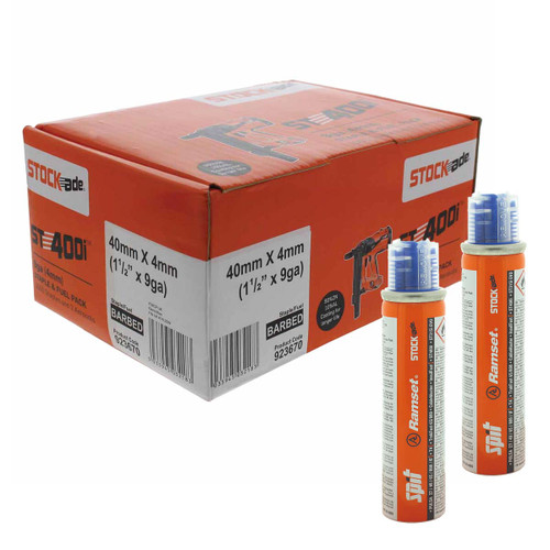 Paslode 923670 ST400i HDG D SC3 Stockade Staples 40mm x 4mm (1000 Pack + 2 Fuel Cells)