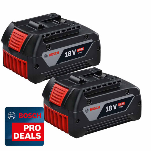 Bosch GBA18V 18V 4.0Ah Batteries (Twin Pack)