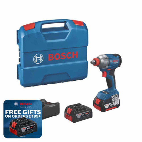 Bosch GDX18V-285 18V Cordless 2-in-1 Combi Impact Gun with 2x 5.0Ah Batteries, Charger and Case 06019N2172