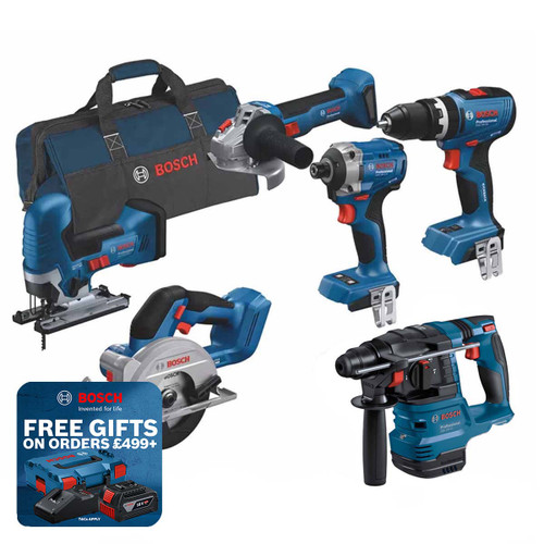 Bosch 0615A5008C 18V 6 Piece Tool Kit (No Batteries or Chargers Included)
