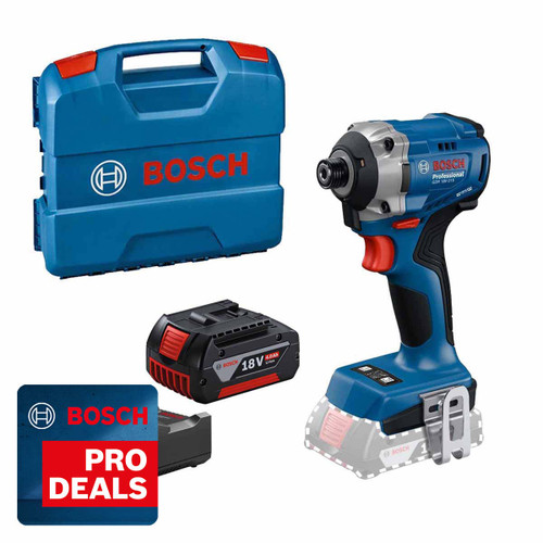 Bosch GDR18V-215 18V Impact Driver with 1x 4.0Ah Battery, Charger and L-Case
