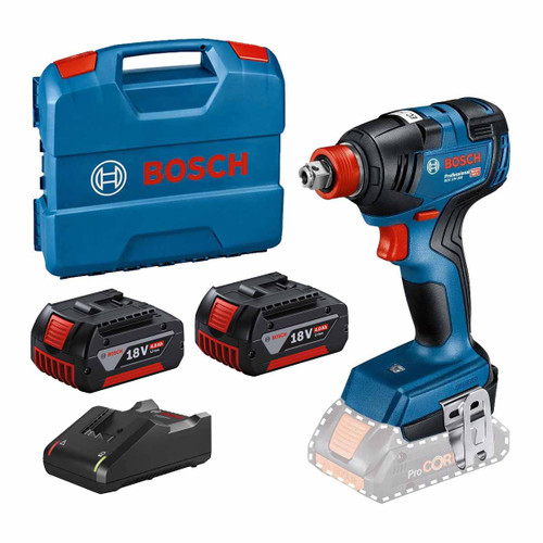 Bosch GDX18V-200 18V 200Nm 2-In-1 Combi Impact Gun with 2x 4.0Ah Batteries, Charger and L-Case