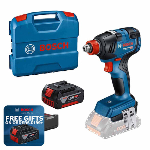 Bosch GDX18V-200 18V 200Nm 2-In-1 Combi Impact Gun with 1x 4.0Ah Battery, Charger and L-Case