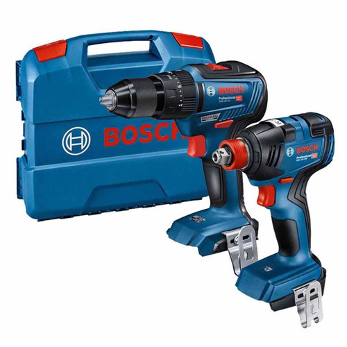 Bosch GSB18V55 Combi Drill and GDX18V200 2-In-1 Combi Impact Gun in L-Case (Body Only)
