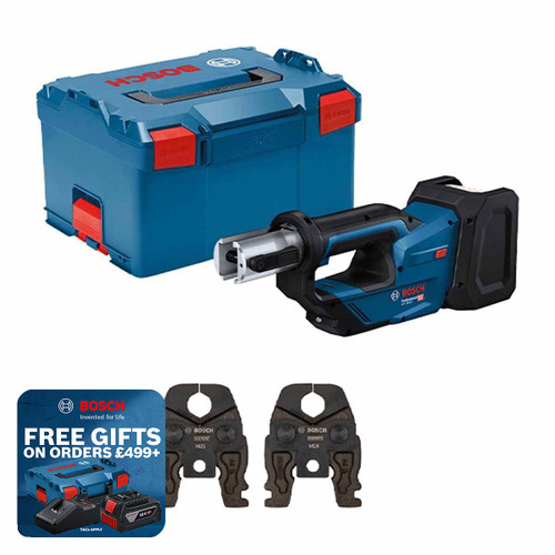 Bosch GPT18V-19 18V Press Tool Kit in L-Boxx with M15, M22 and M28 Press Jaws (Body Only)