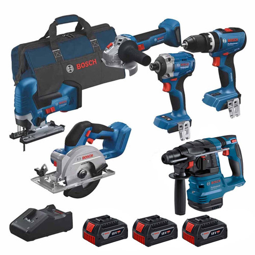 Bosch 0615A5008C 18V 6 Piece Tool Kit with 3 × 5.0Ah Li-Ion Batteries